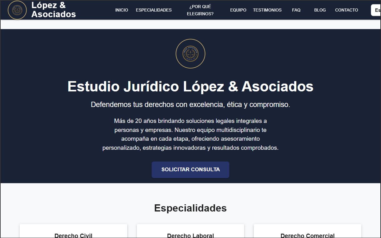 Captura de Demo — Estudio Jurídico