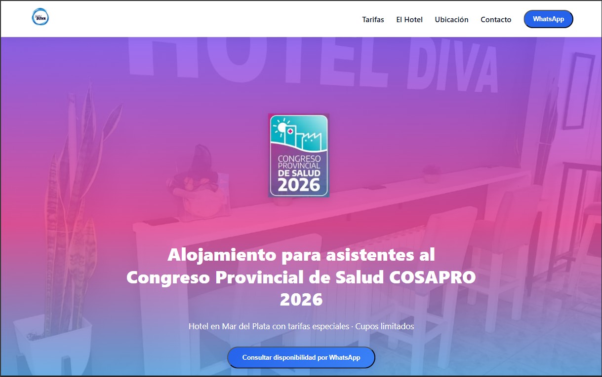 Captura de Hotel Diva — COSAPRO 2026
