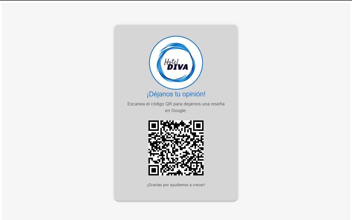 Captura de QR Reseñas Google — Hotel Diva